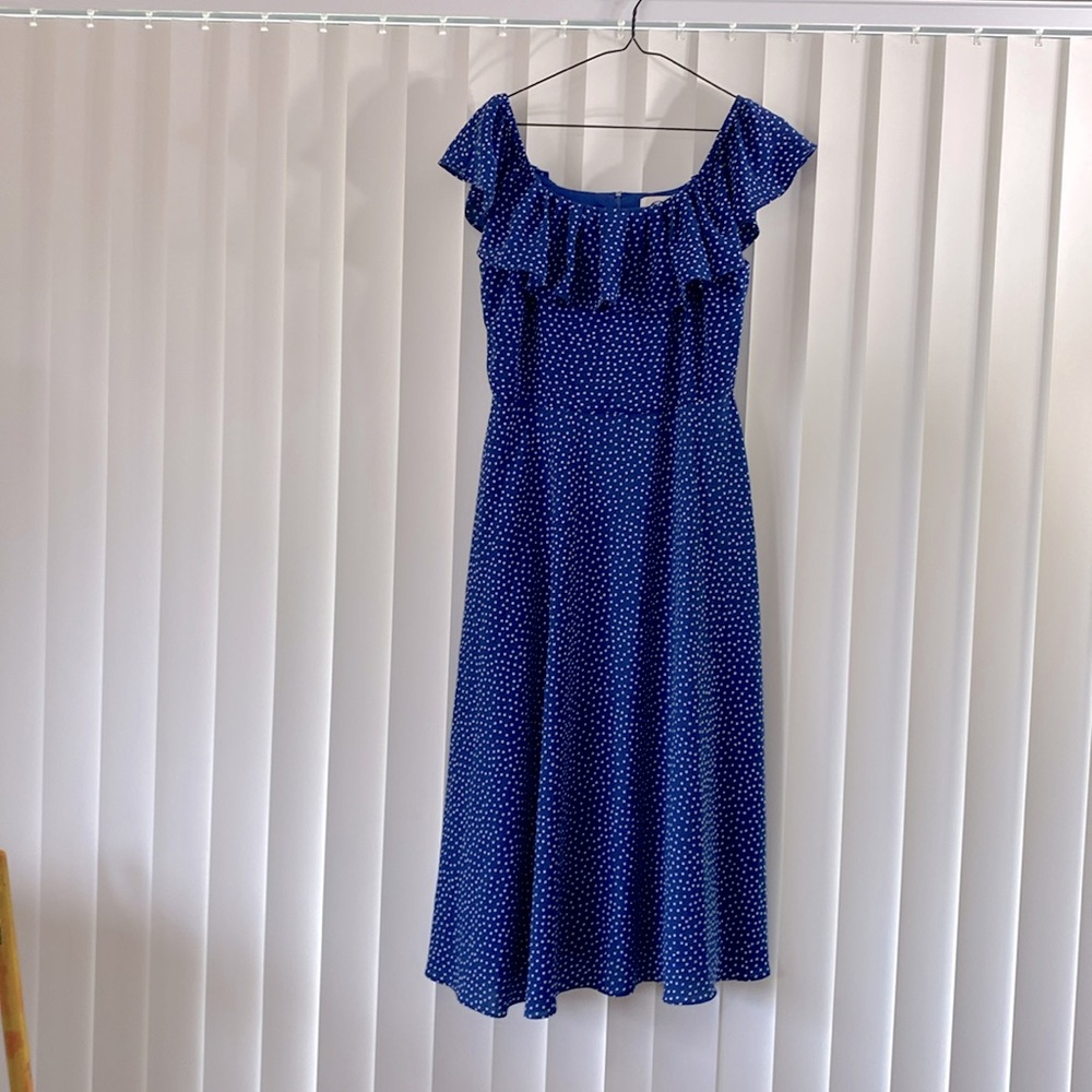 Sage Collective sleeveless summer dress with ruffled neckline